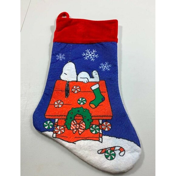 Peanuts Snoopy Christmas Stocking Sleeping on Doghouse Design Holiday Decor - Picture 5 of 10